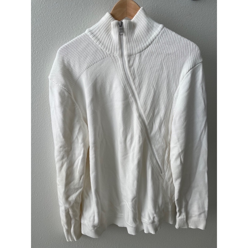 American Exchange Men Size L White Sweater/Sweatshirt